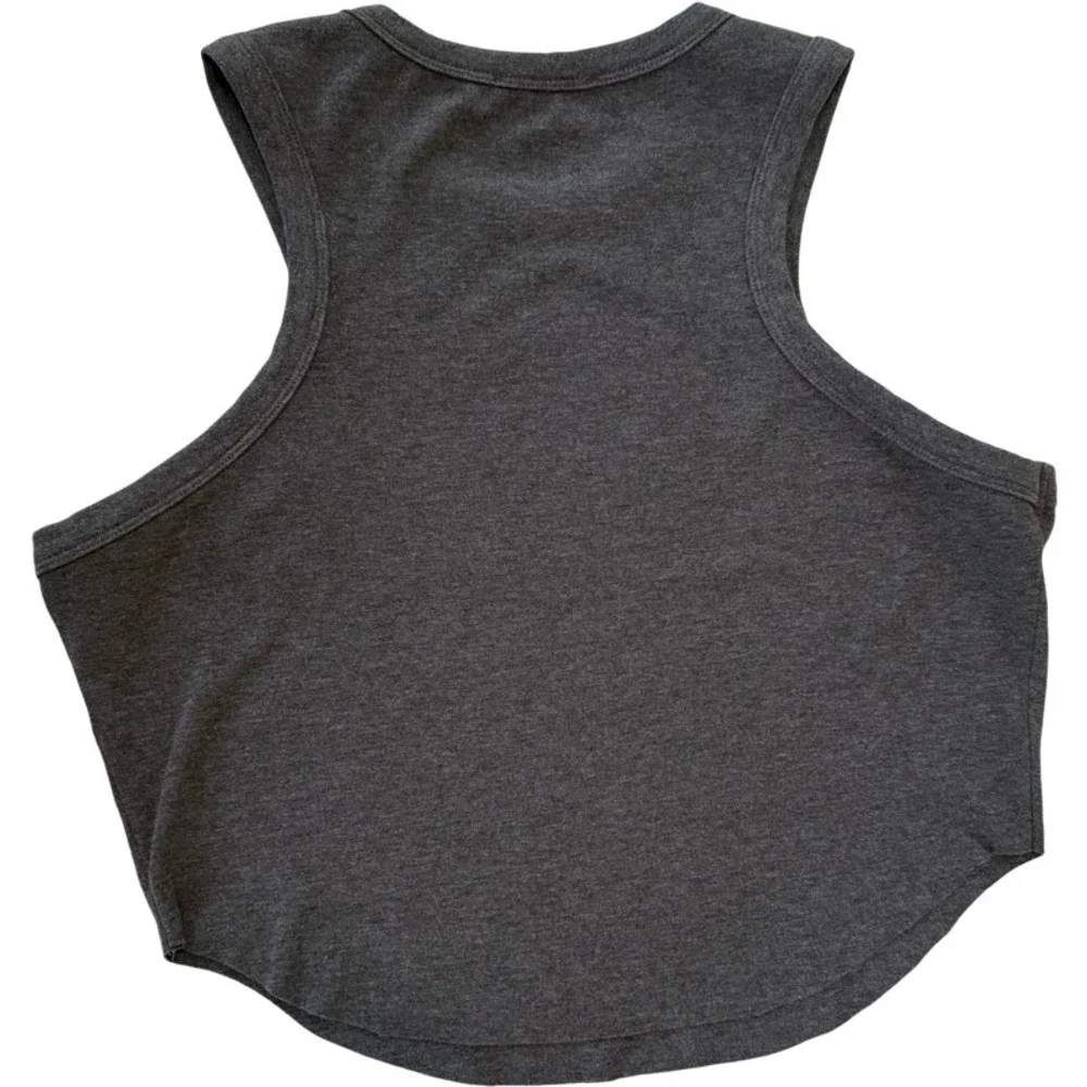 KITTENISH Women Tank Top Crop Gray XL Sleeveless Racerback Activewear Athleisure
